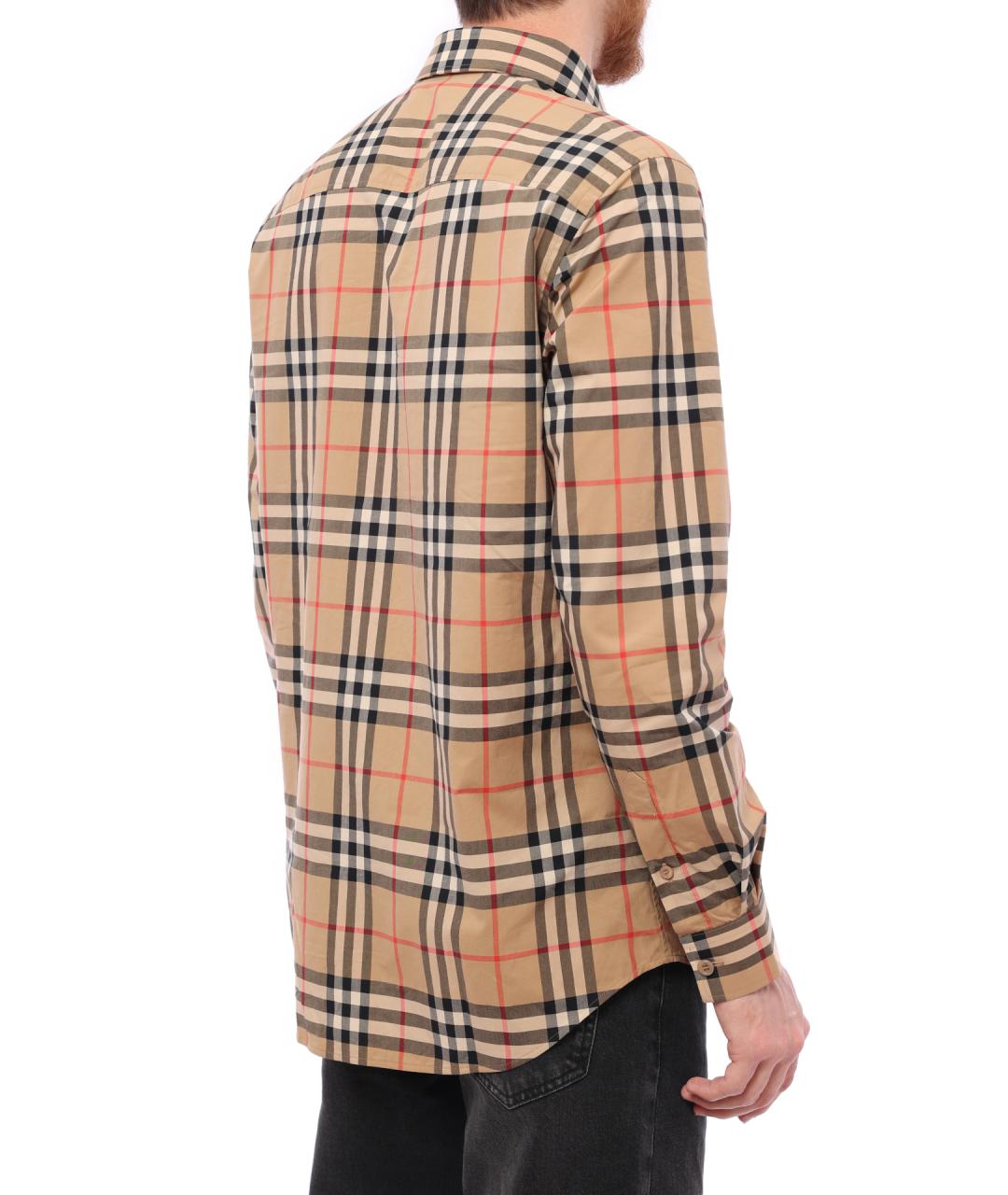 BURBERRY Бежевая хлопковая кэжуал рубашка, фото 6