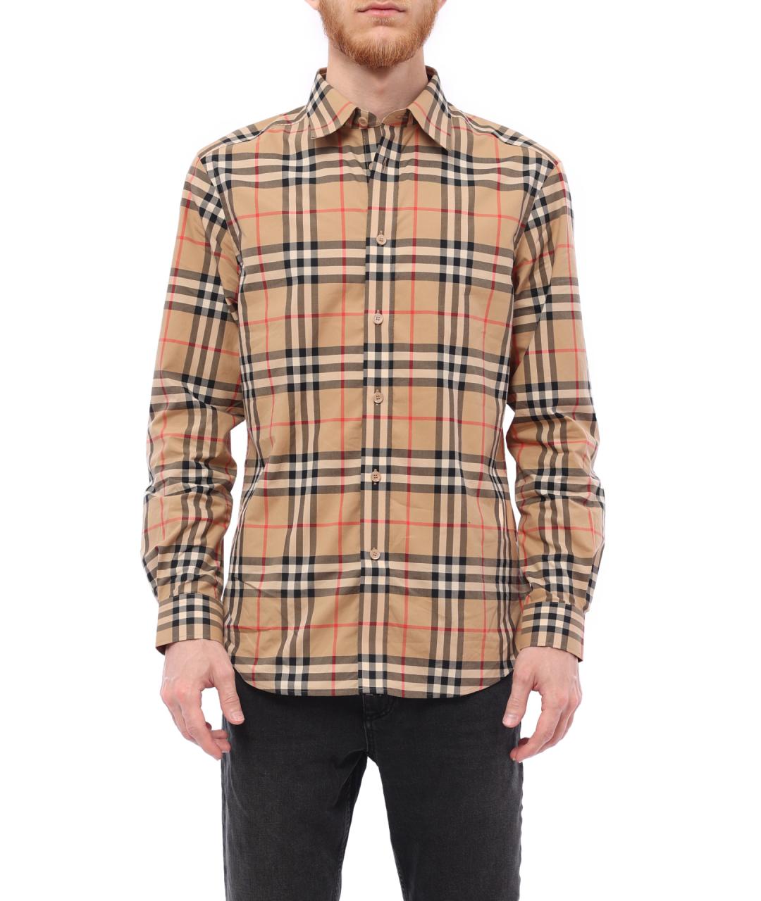 BURBERRY Бежевая хлопковая кэжуал рубашка, фото 1