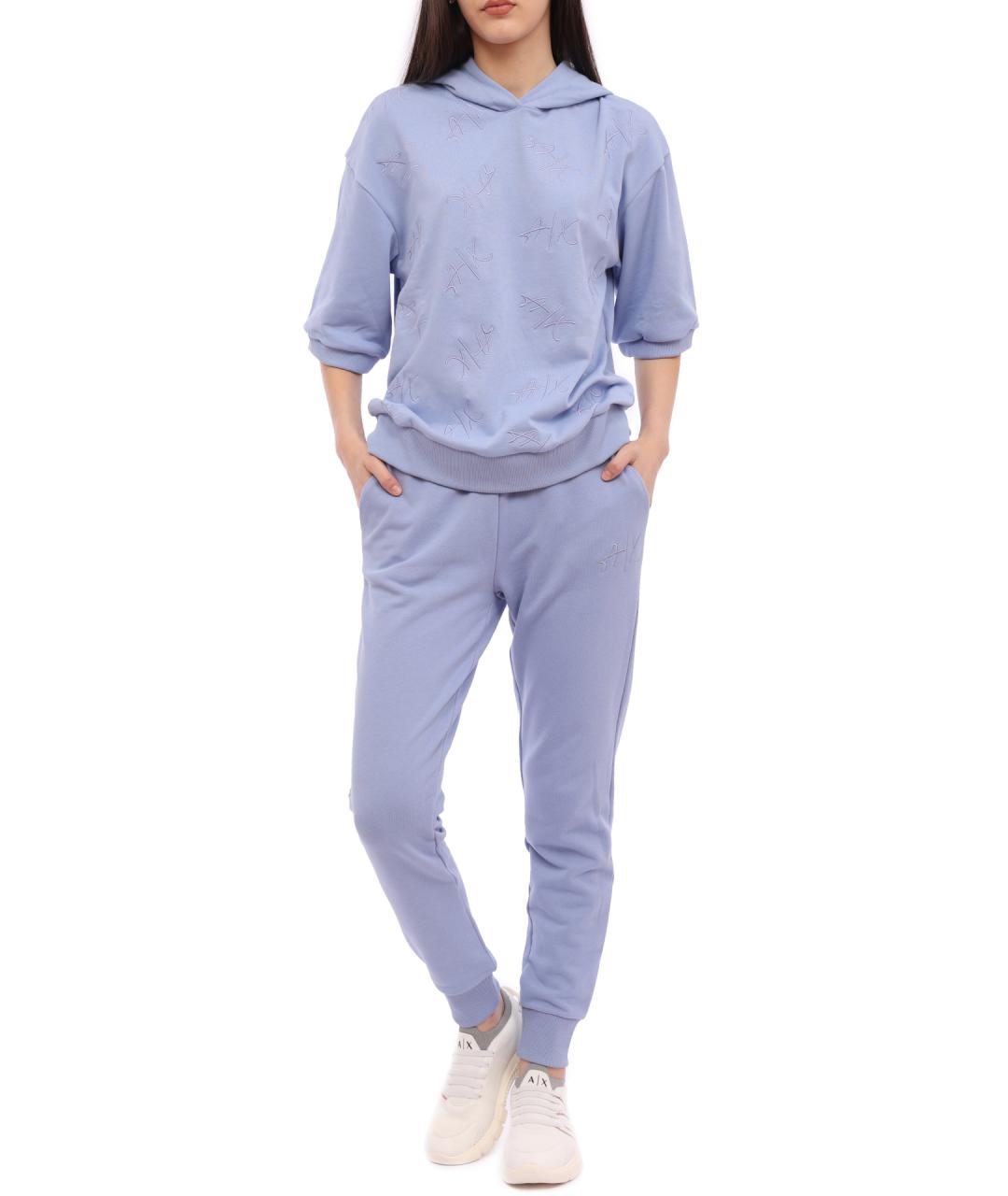 ARMANI EXCHANGE Фиолетовые хлопковые спортивные брюки и шорты, фото 3