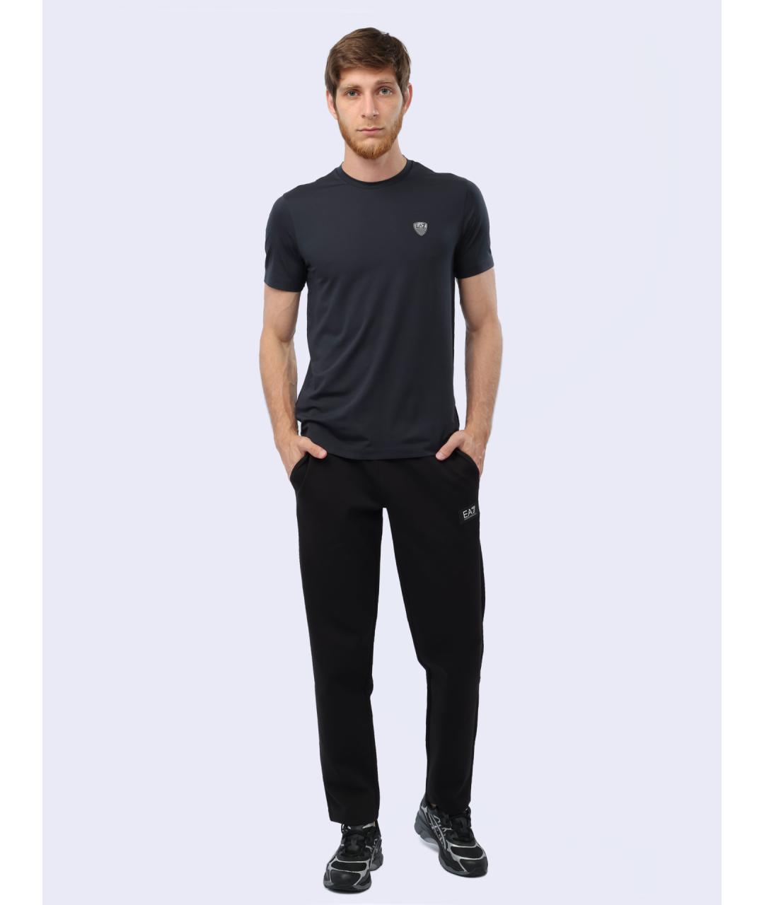 EA7 Синяя вискозная футболка, фото 2