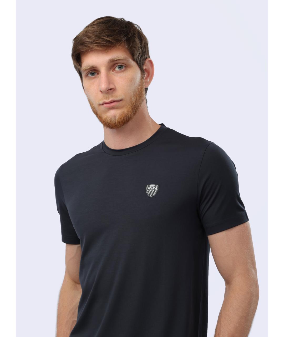 EA7 Синяя вискозная футболка, фото 4