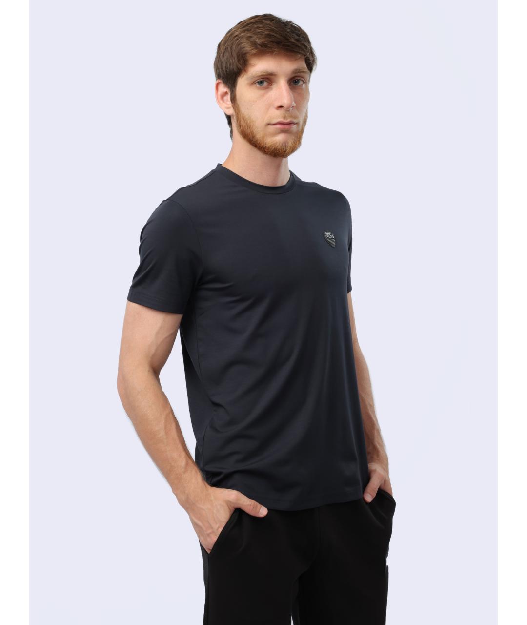 EA7 Синяя вискозная футболка, фото 5