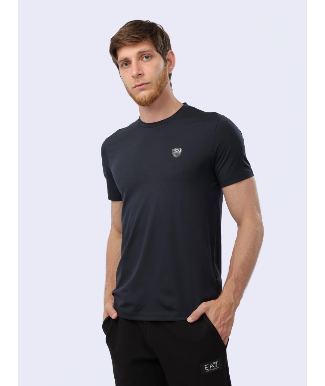 EA7 Синяя вискозная футболка, фото 3