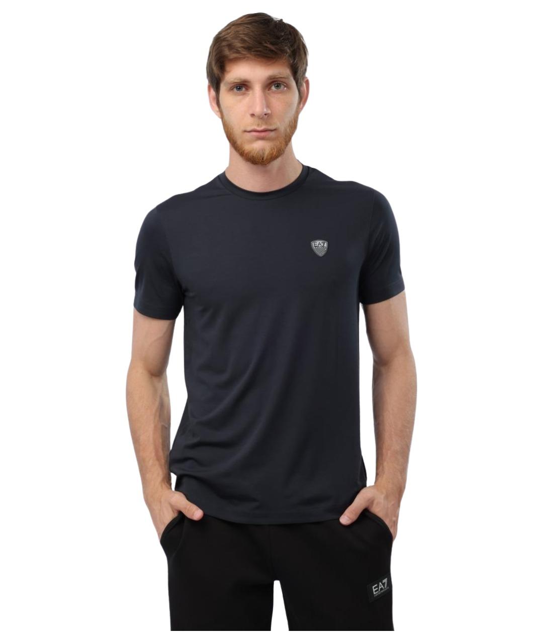 EA7 Синяя вискозная футболка, фото 1