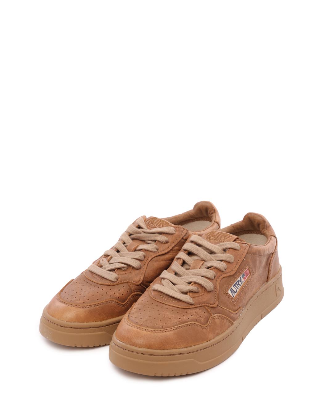 AUTRY Коричневые кожаные кеды, фото 2