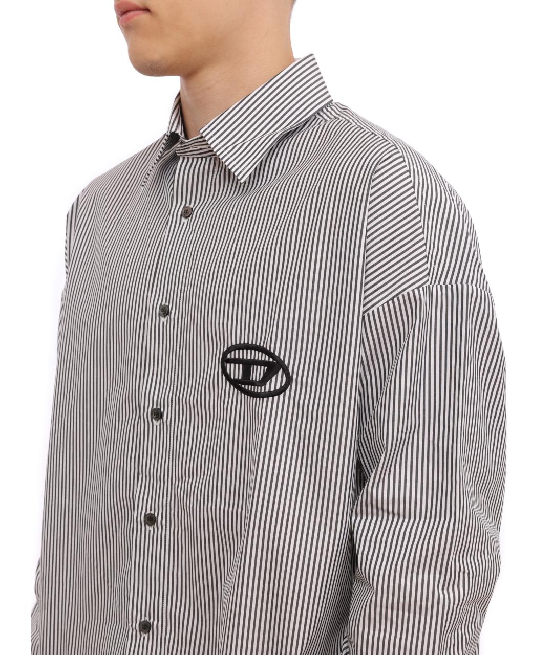 DIESEL Серая хлопковая кэжуал рубашка, фото 3