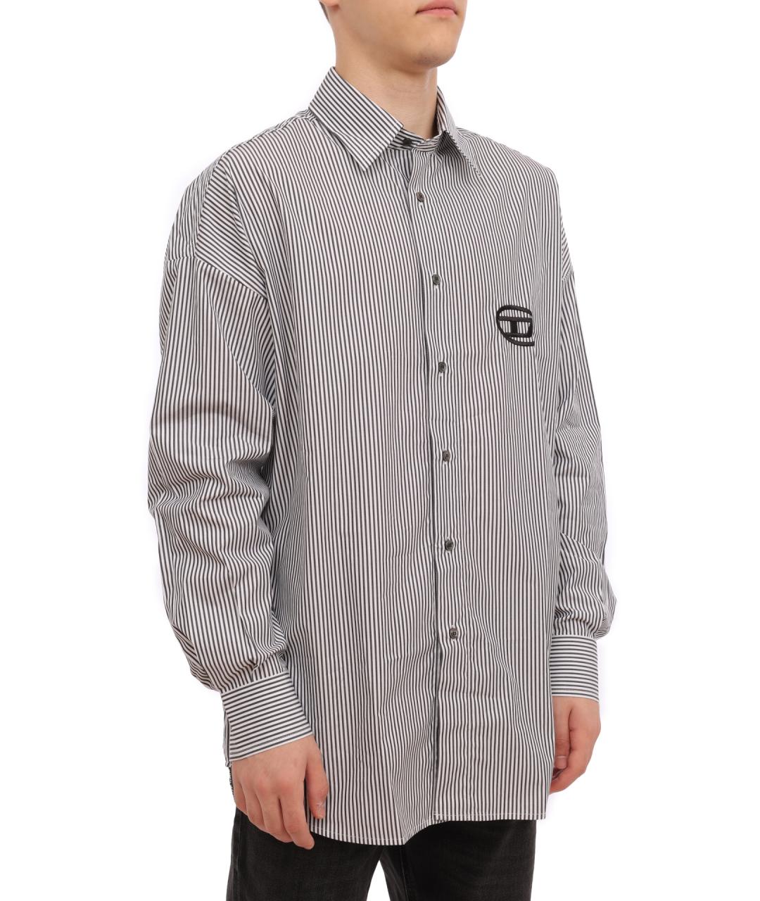 DIESEL Серая хлопковая кэжуал рубашка, фото 4