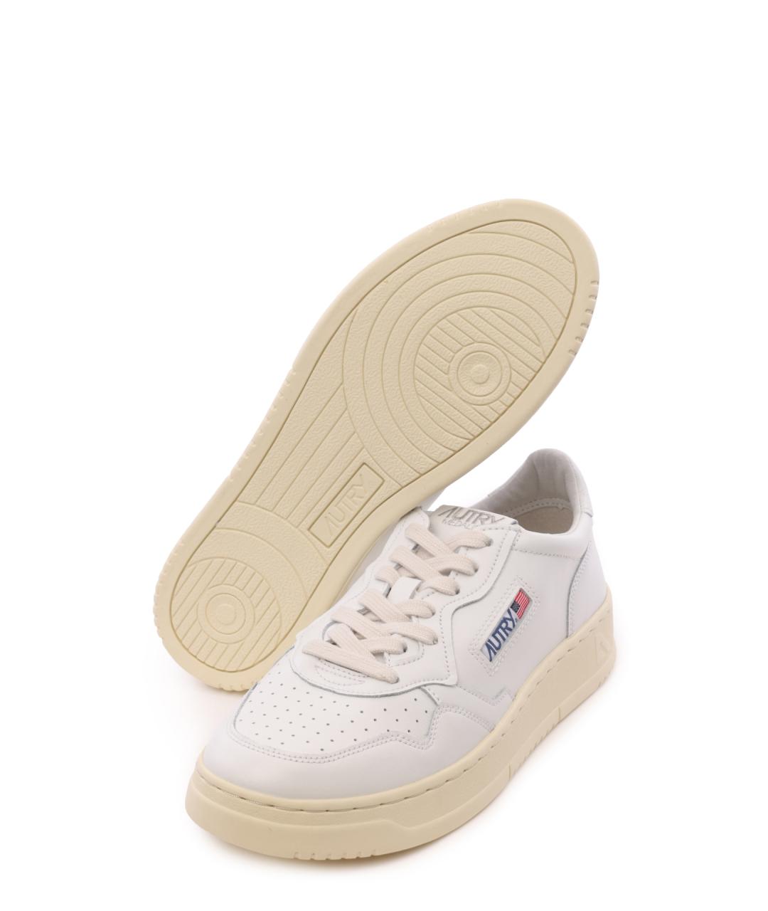 AUTRY Белые кожаные низкие кроссовки / кеды, фото 5