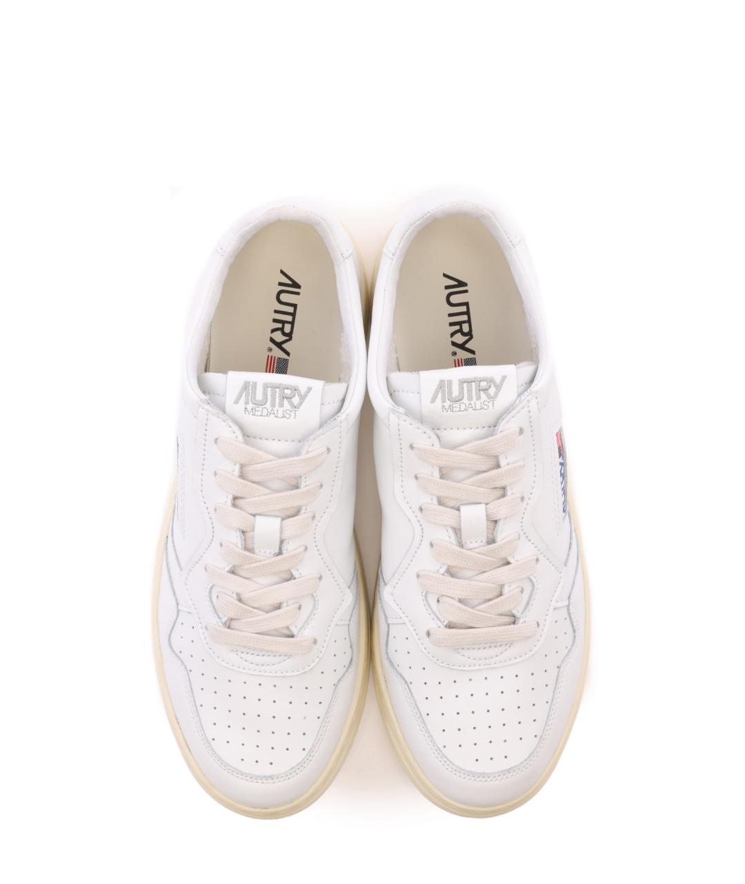 AUTRY Белые кожаные низкие кроссовки / кеды, фото 4