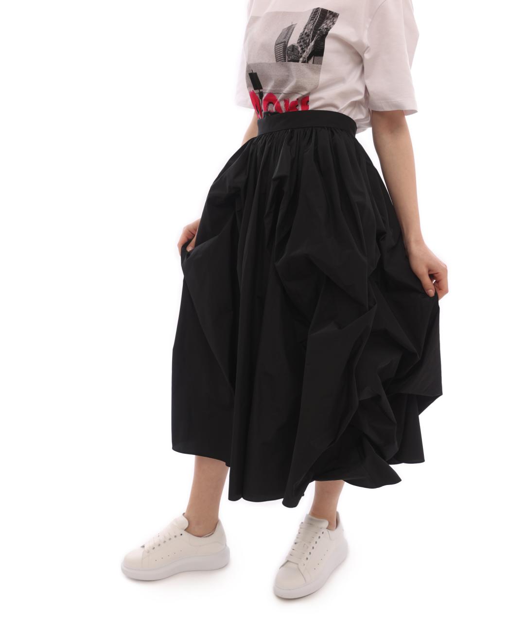 ALEXANDER MCQUEEN Черная юбка миди, фото 3