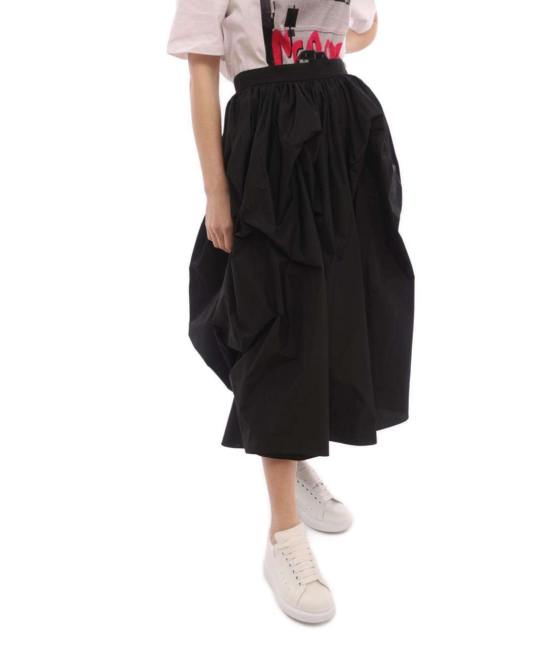 ALEXANDER MCQUEEN Черная юбка миди, фото 5