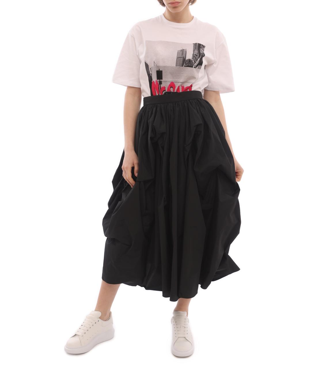 ALEXANDER MCQUEEN Черная юбка миди, фото 1