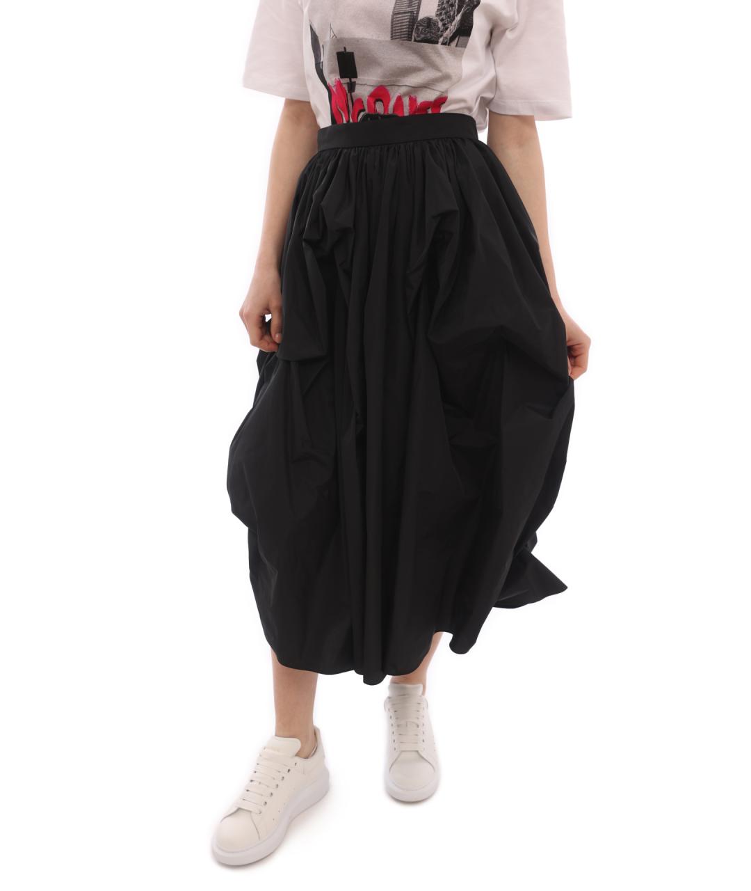 ALEXANDER MCQUEEN Черная юбка миди, фото 2