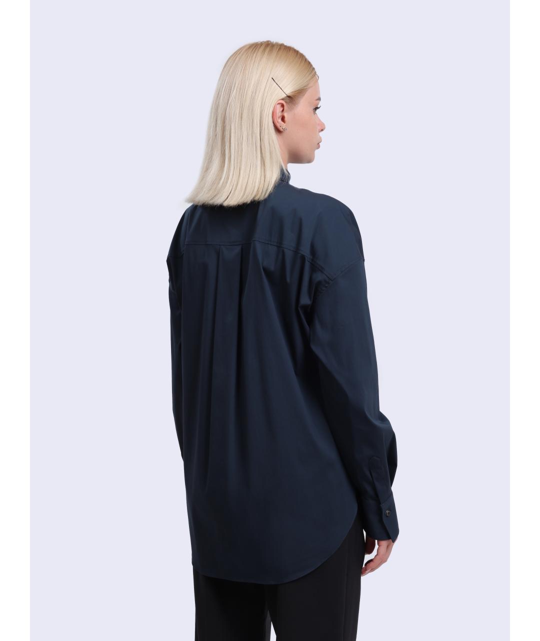 BRUNELLO CUCINELLI Синяя хлопковая рубашка, фото 5