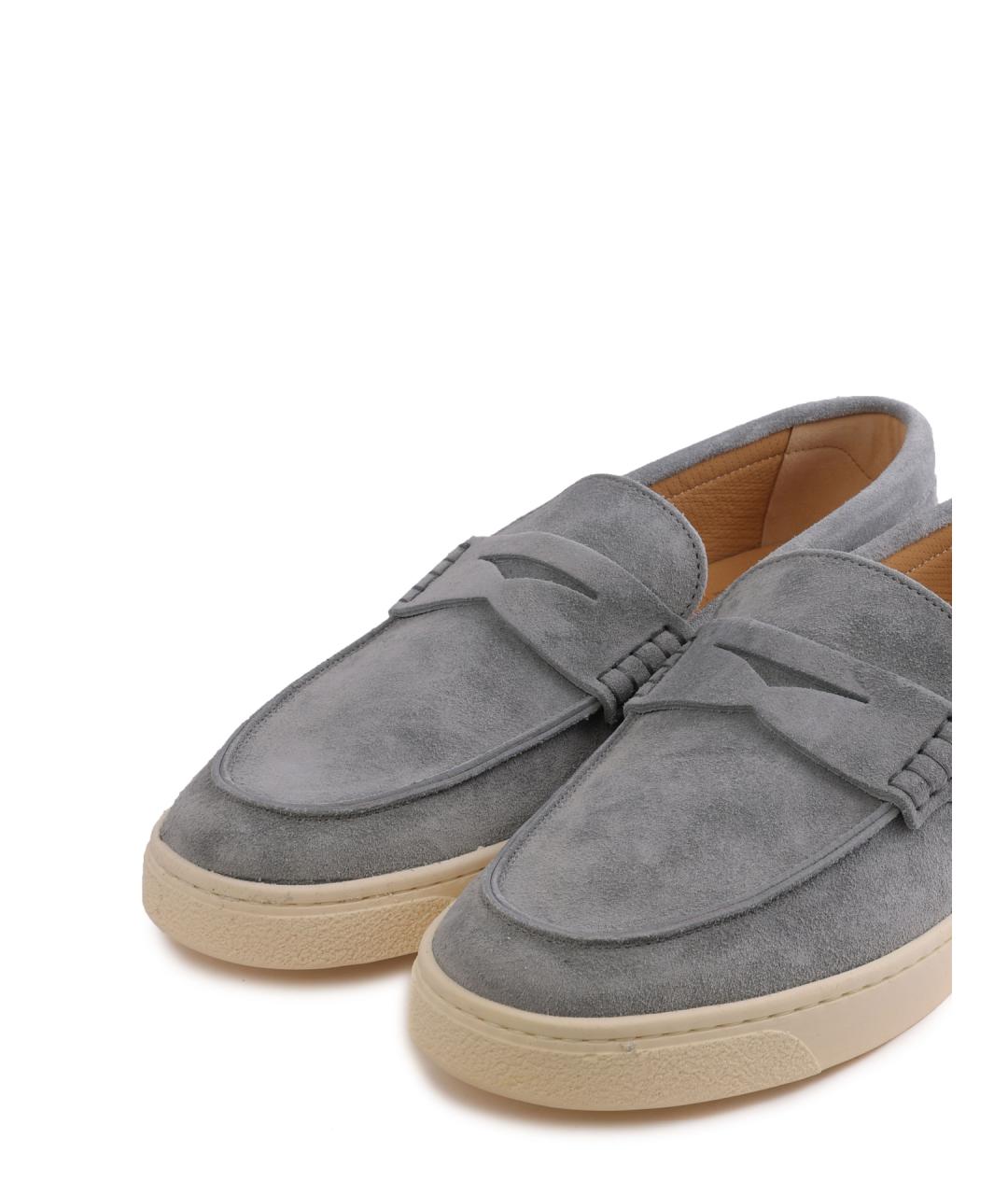 BRUNELLO CUCINELLI Голубые замшевые лоферы, фото 7