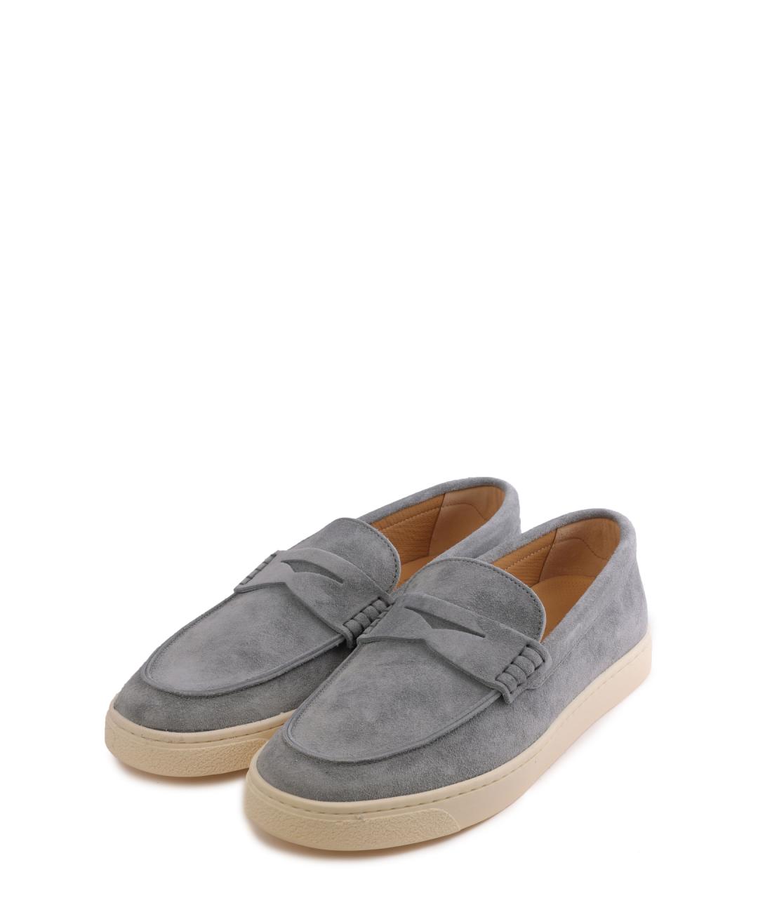 BRUNELLO CUCINELLI Голубые замшевые лоферы, фото 2