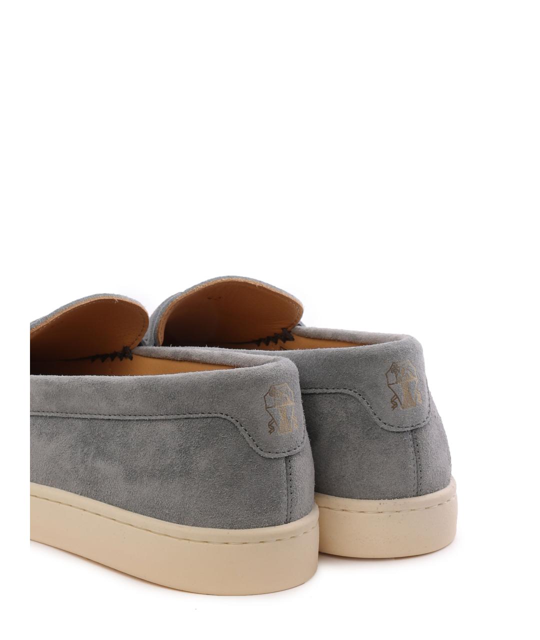 BRUNELLO CUCINELLI Голубые замшевые лоферы, фото 6
