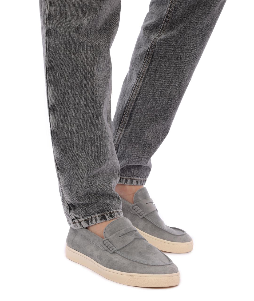 BRUNELLO CUCINELLI Голубые замшевые лоферы, фото 8