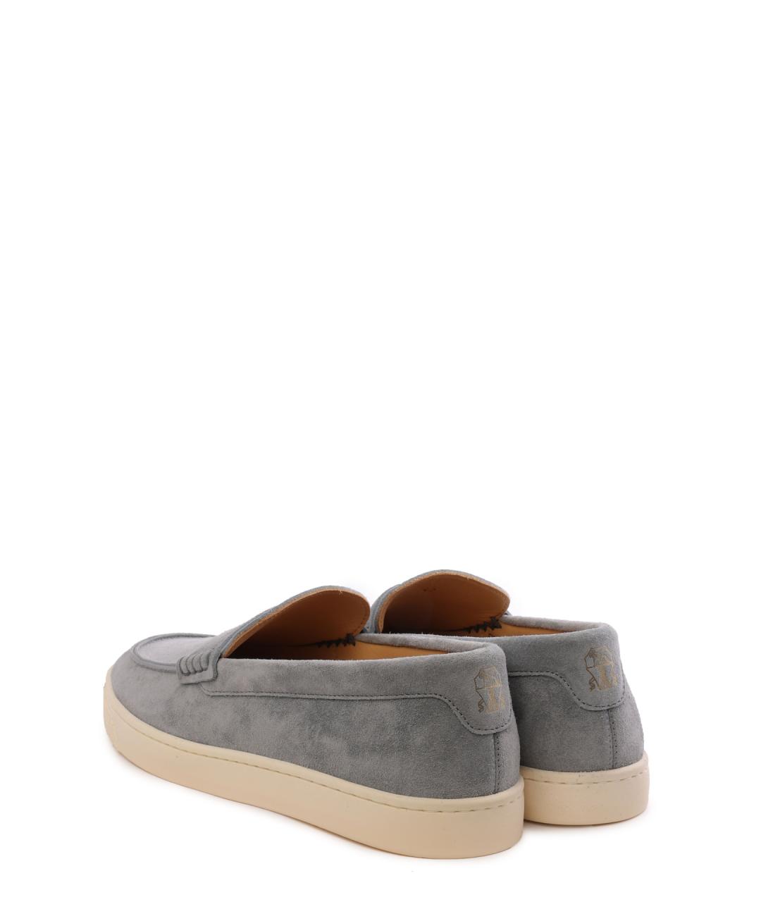 BRUNELLO CUCINELLI Голубые замшевые лоферы, фото 3