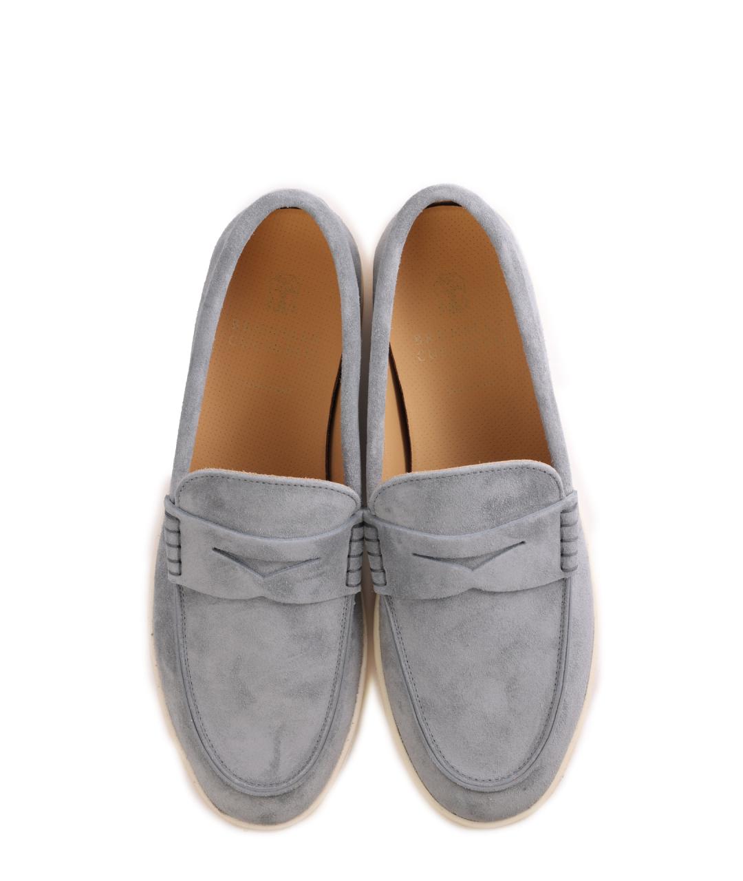 BRUNELLO CUCINELLI Голубые замшевые лоферы, фото 5