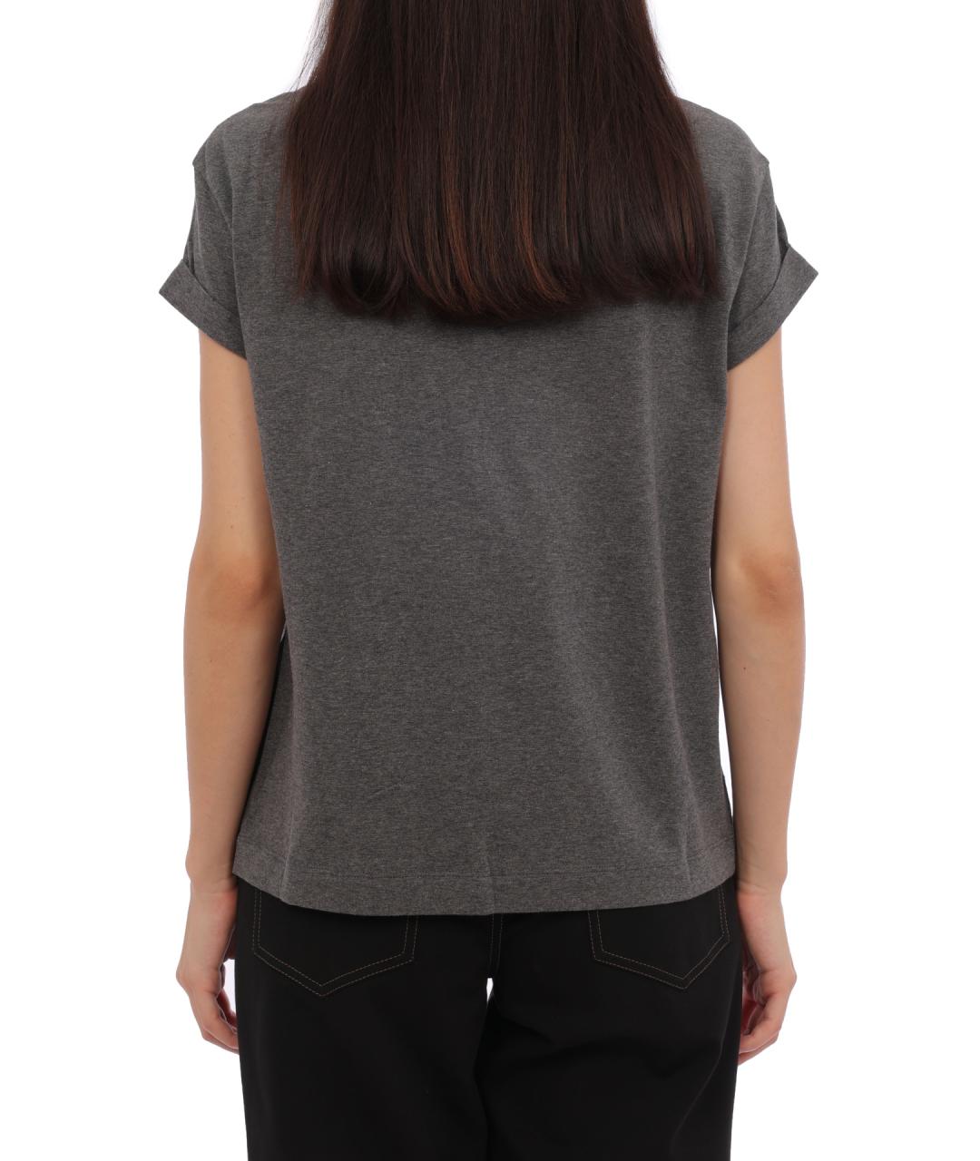 BRUNELLO CUCINELLI Серая футболка, фото 5