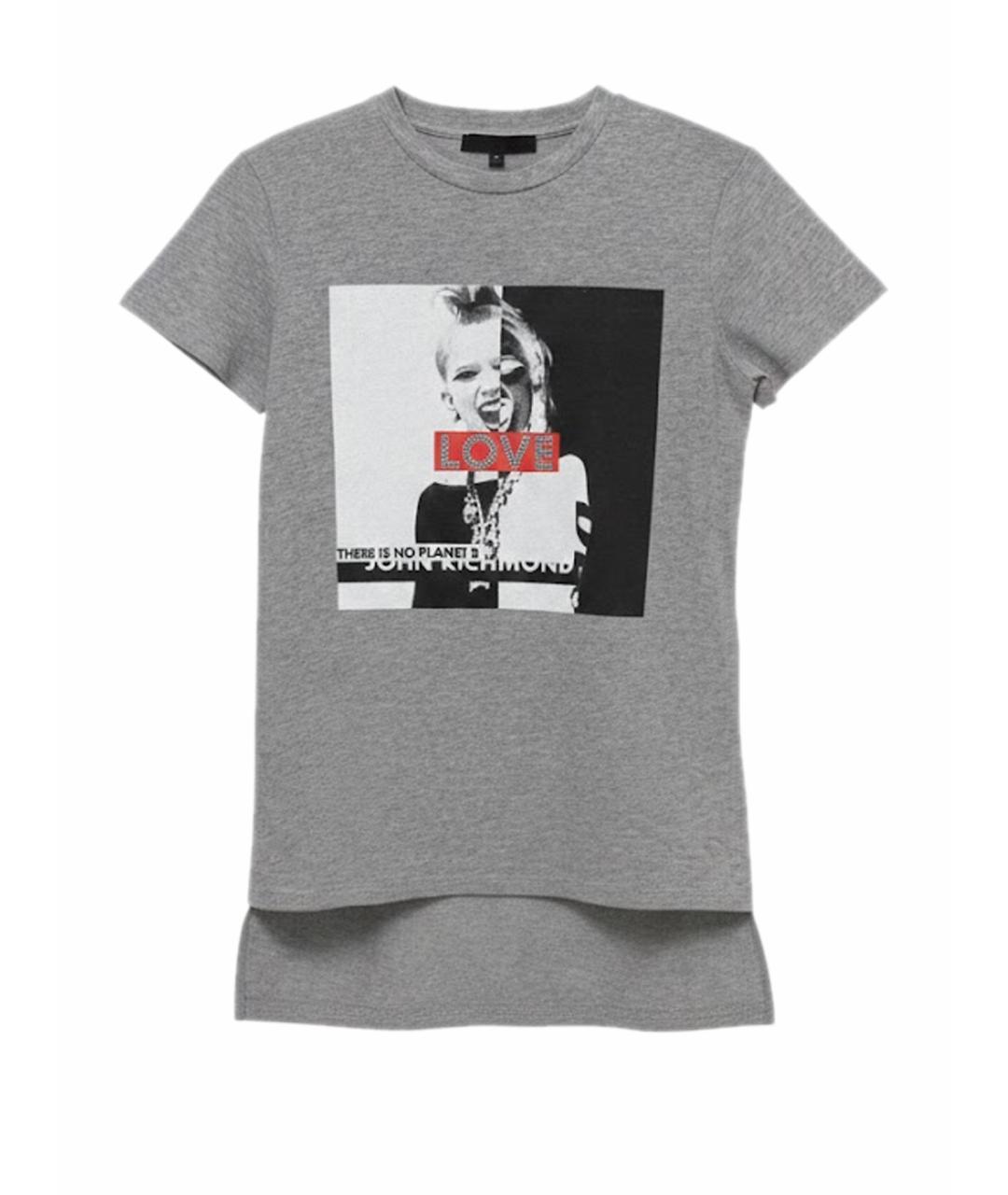 JOHN RICHMOND Серый хлопковый детская футболка / топ, фото 1
