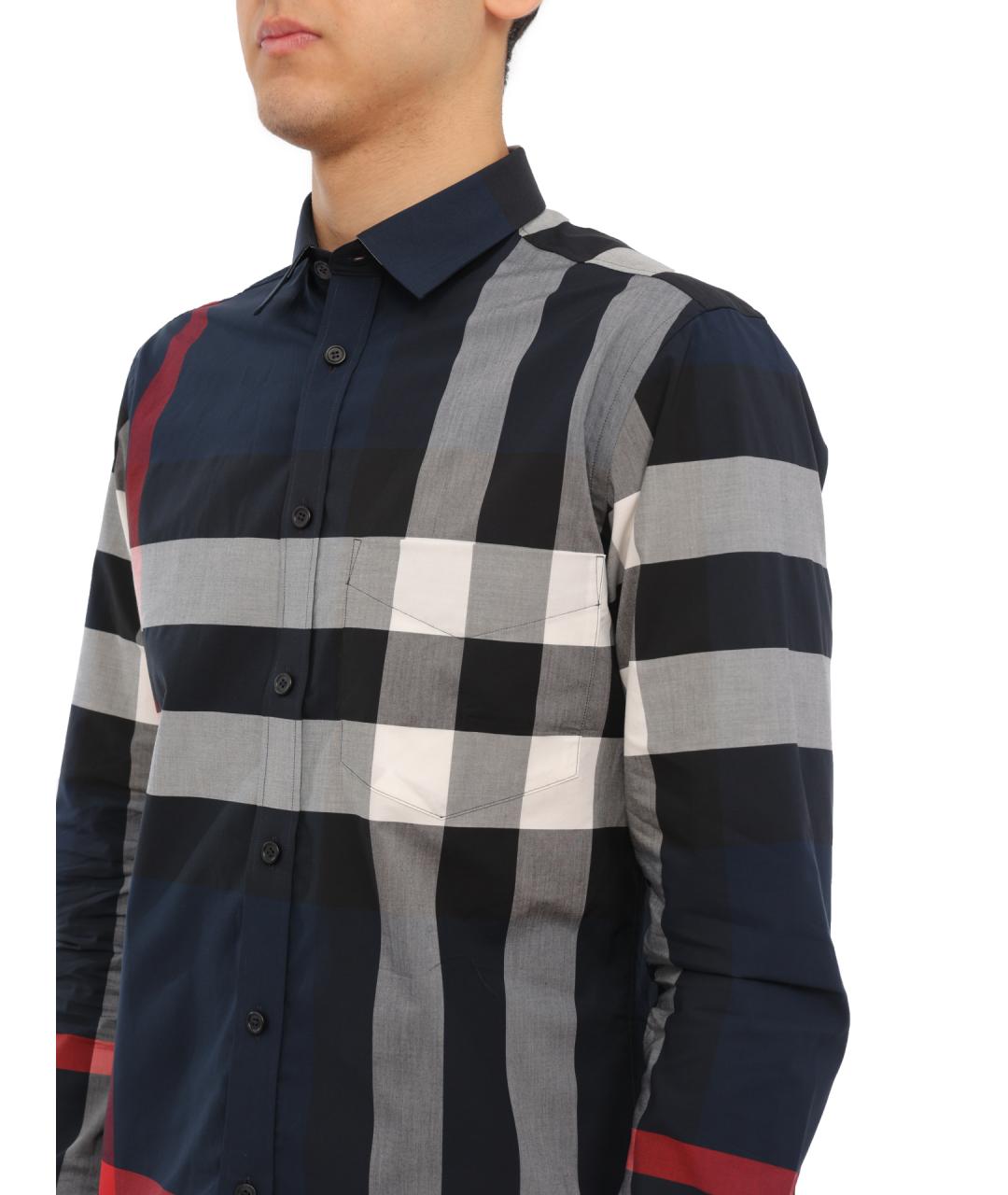 BURBERRY Синяя хлопковая кэжуал рубашка, фото 5