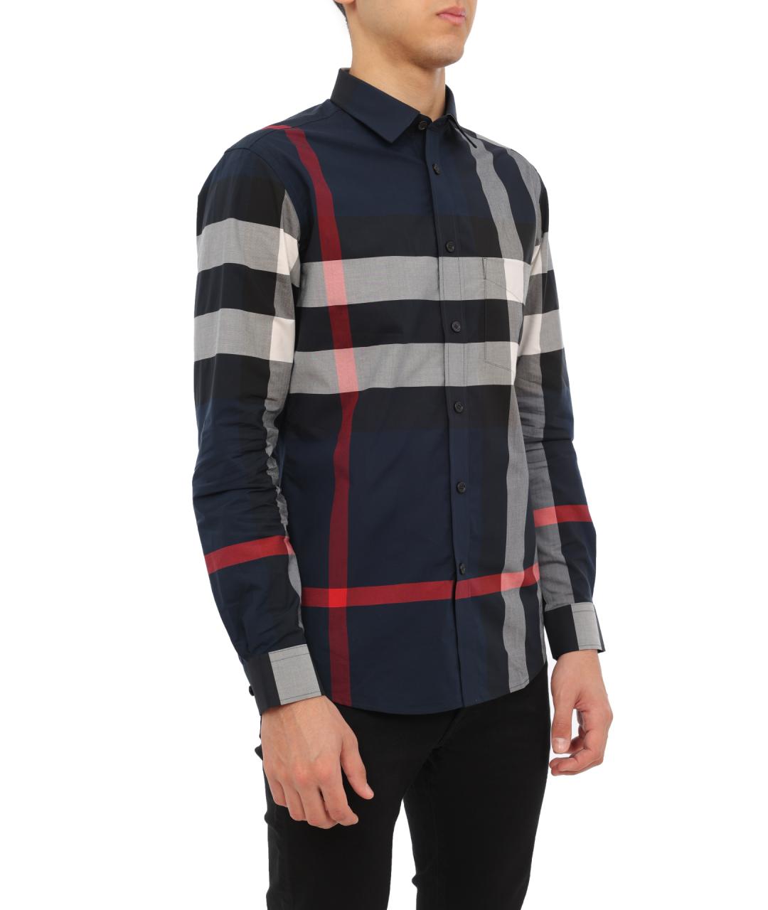 BURBERRY Синяя хлопковая кэжуал рубашка, фото 4