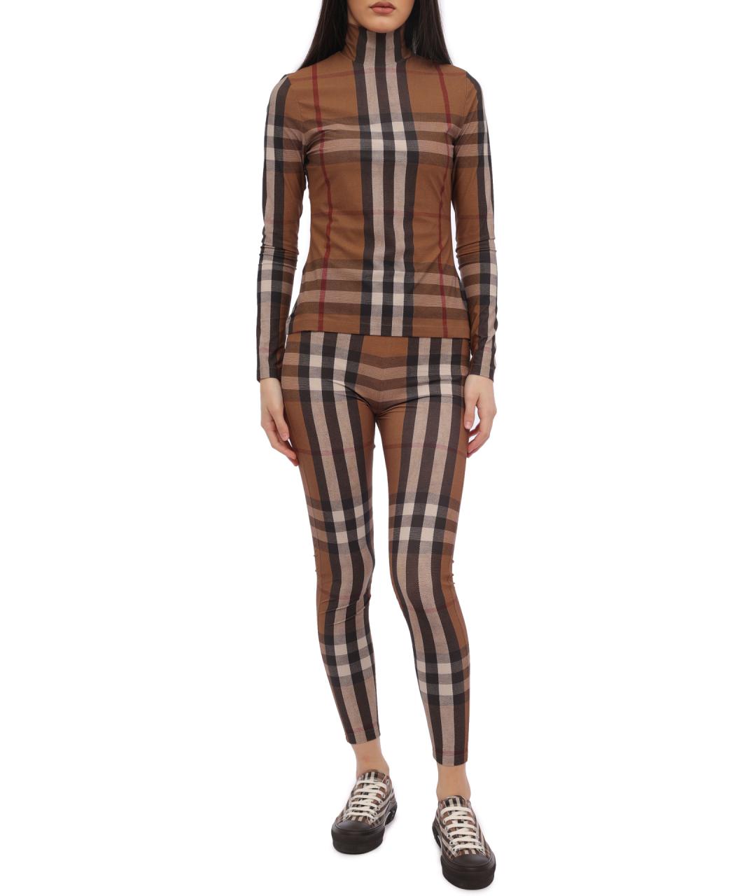 BURBERRY Коричневые леггинсы и велосипедки, фото 2