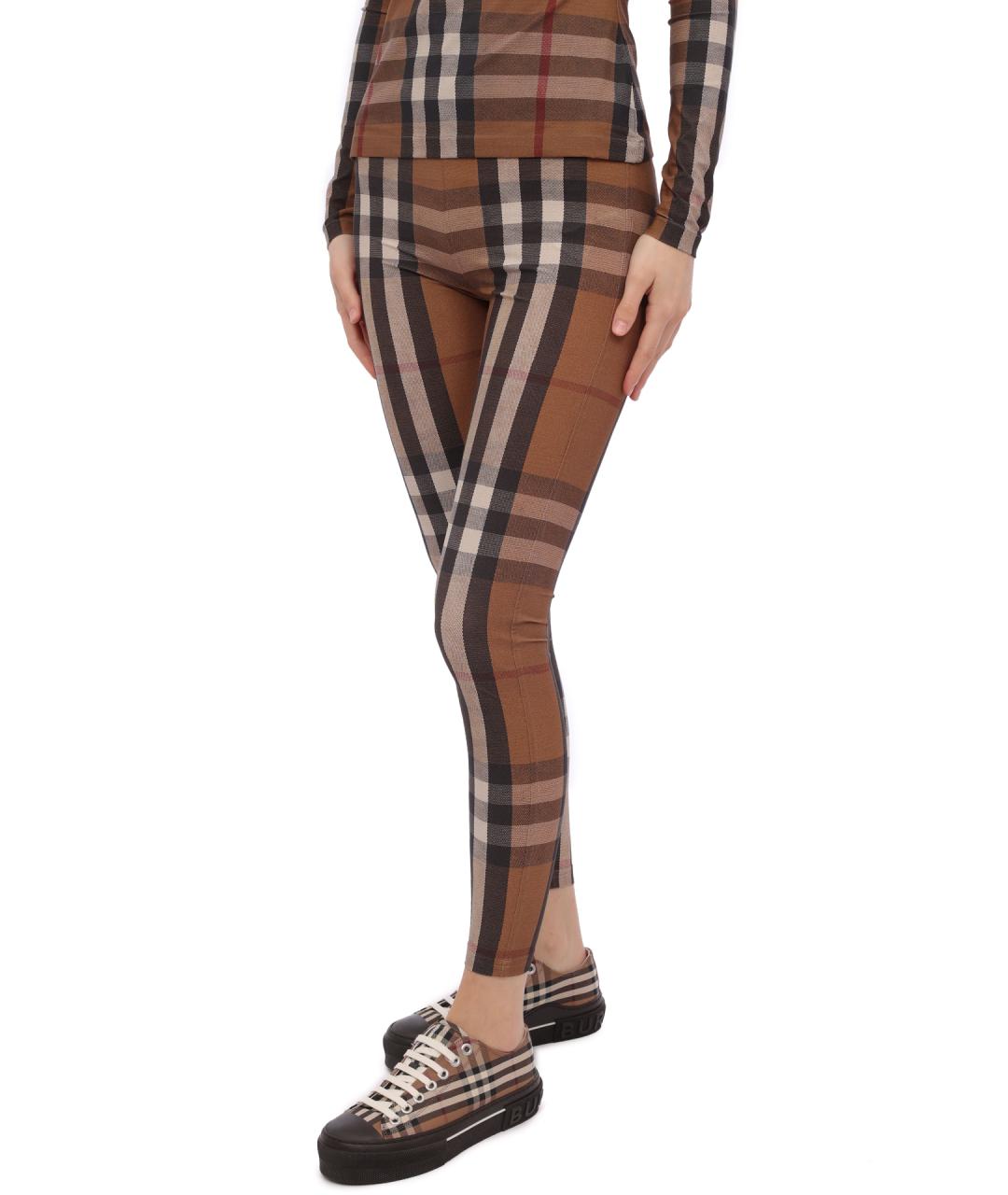BURBERRY Коричневые леггинсы и велосипедки, фото 3