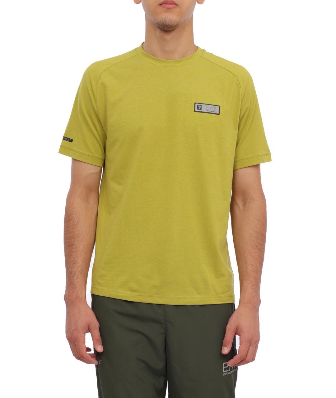 EA7 Зеленая хлопковая футболка, фото 1
