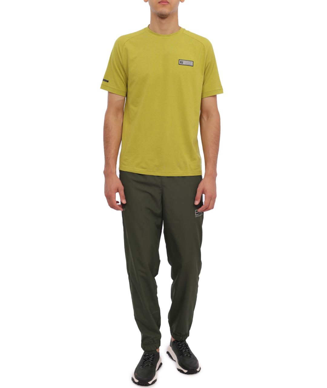 EA7 Зеленая хлопковая футболка, фото 2