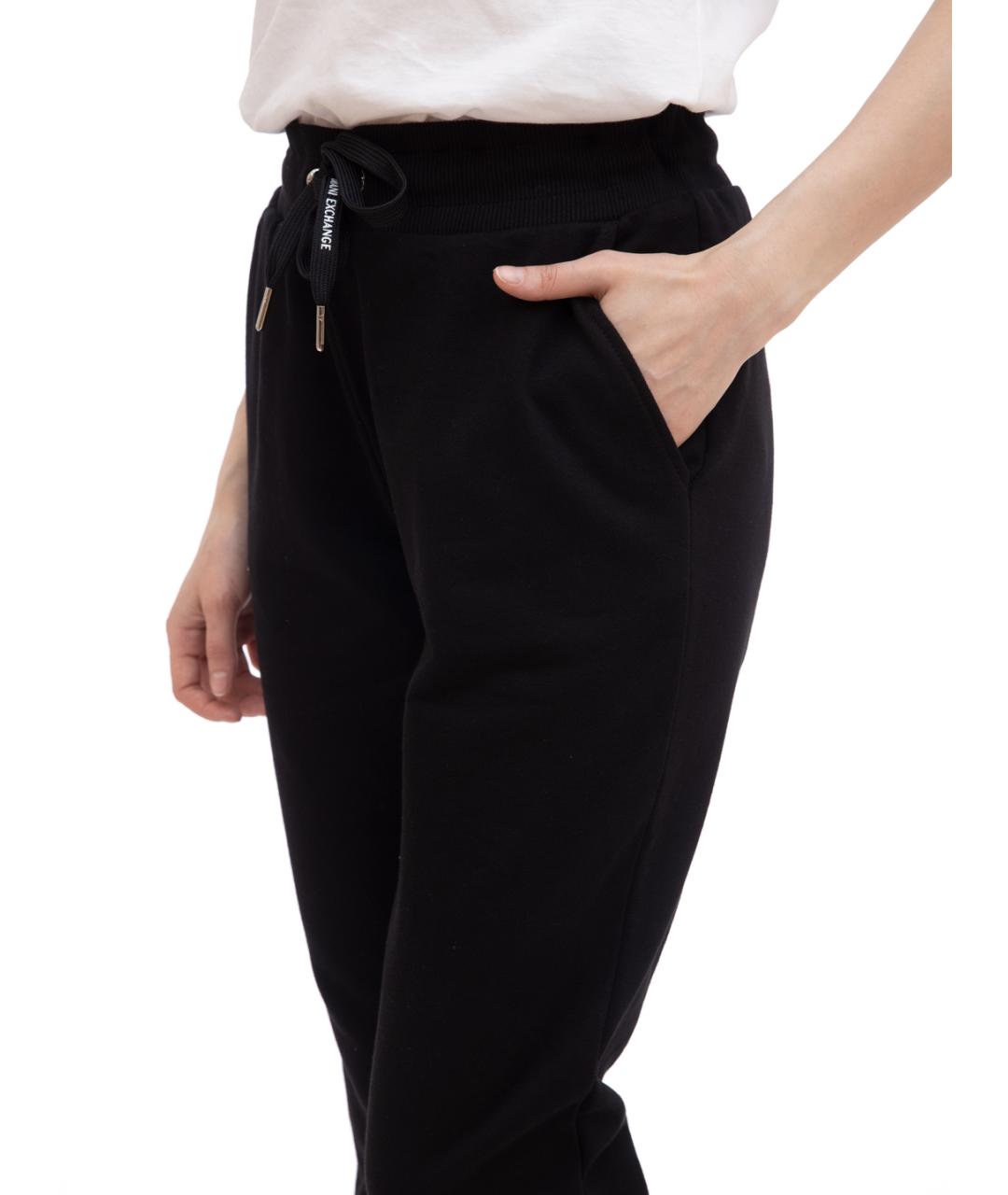 ARMANI EXCHANGE Черные хлопковые спортивные брюки и шорты, фото 3