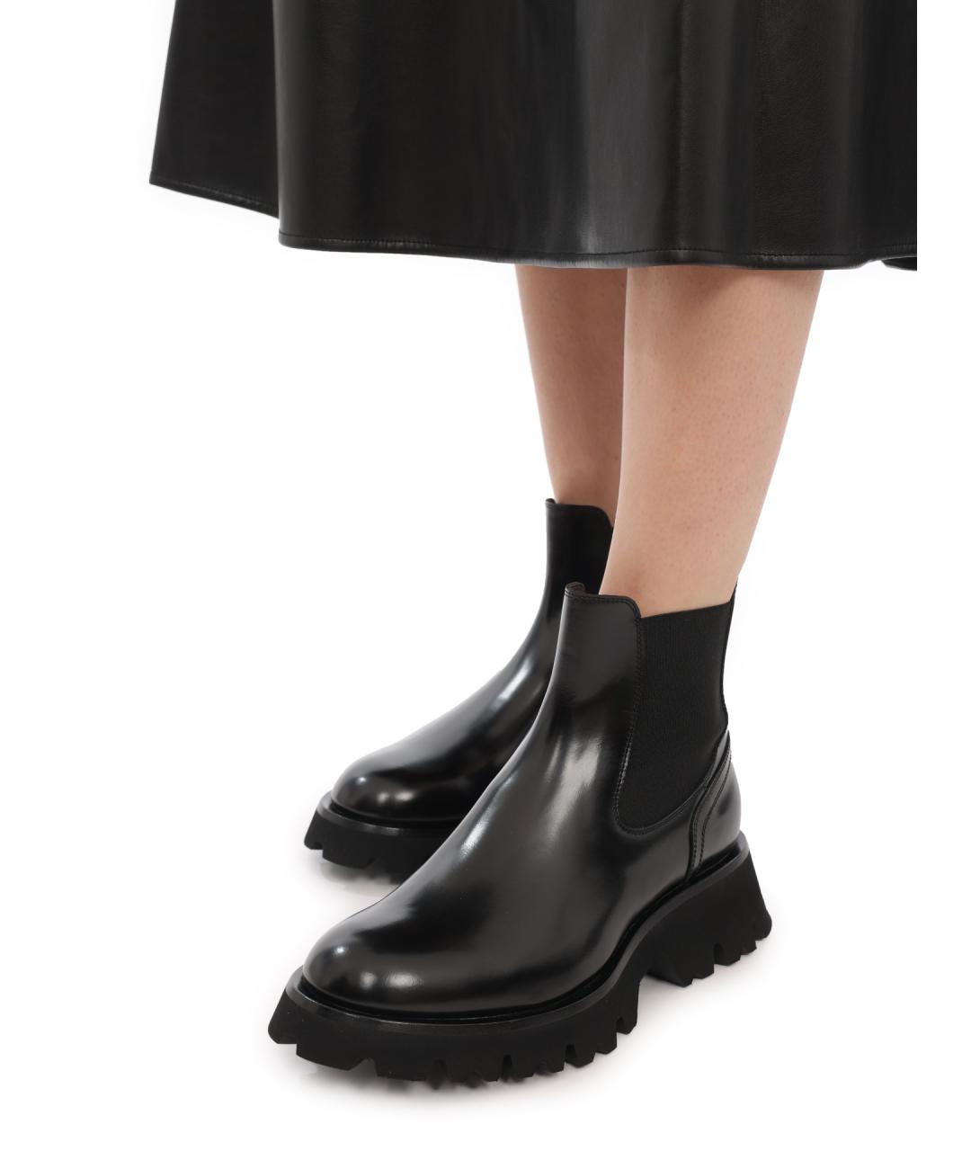 SANTONI Черные кожаные ботинки, фото 8