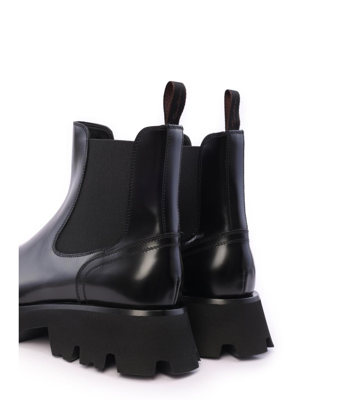 SANTONI Черные кожаные ботинки, фото 6