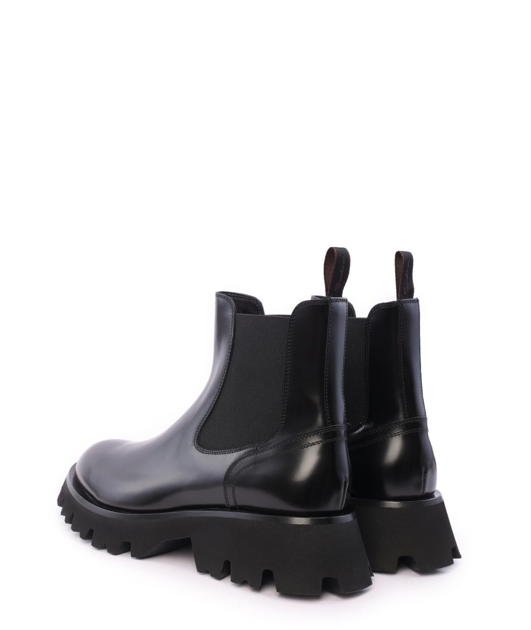 SANTONI Черные кожаные ботинки, фото 3
