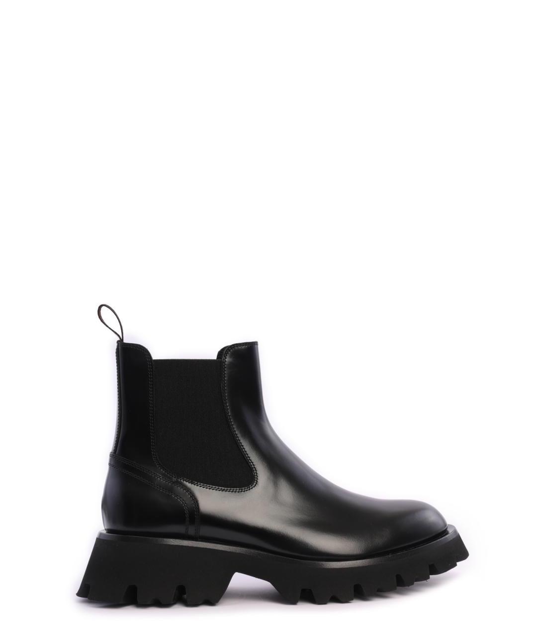 SANTONI Черные кожаные ботинки, фото 1