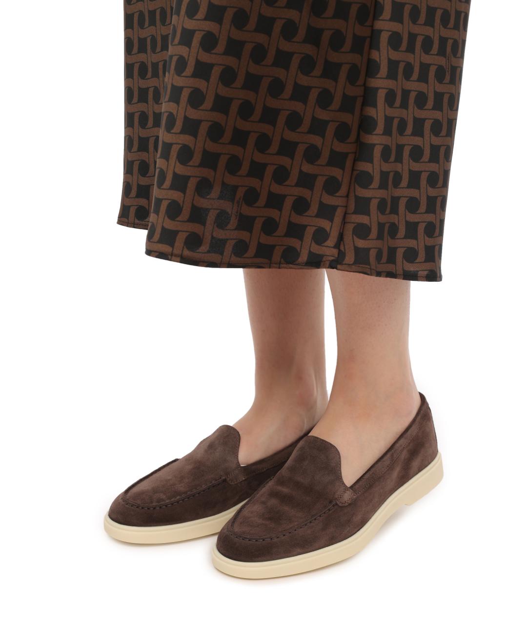 SANTONI Коричневые замшевые лоферы, фото 6