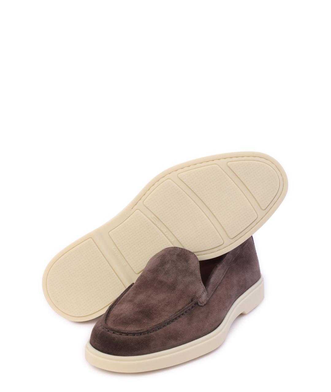SANTONI Коричневые замшевые лоферы, фото 3