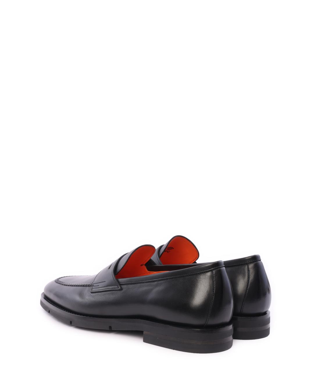 SANTONI Черные кожаные лоферы, фото 3