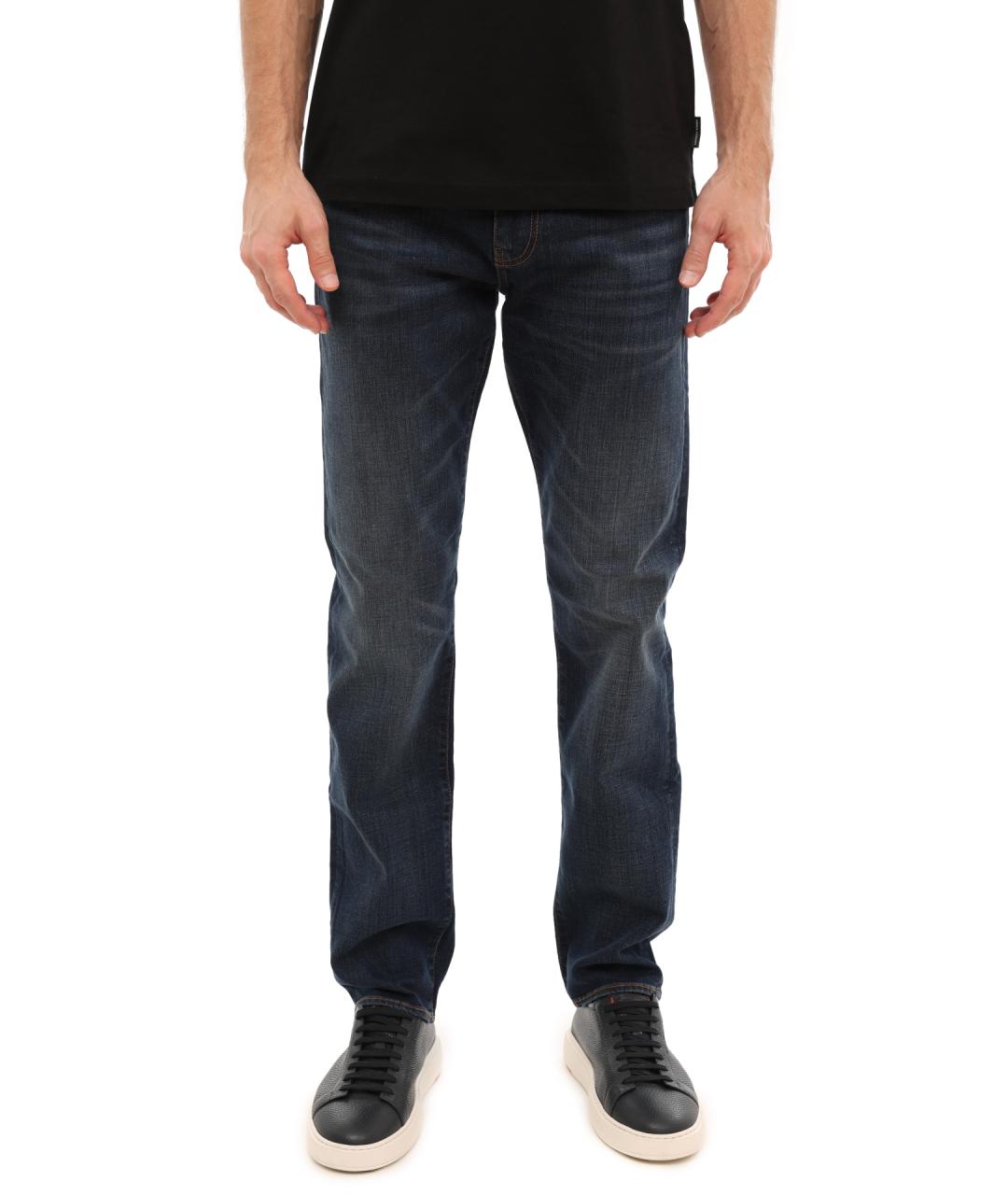 ARMANI EXCHANGE Синие хлопковые прямые джинсы, фото 1