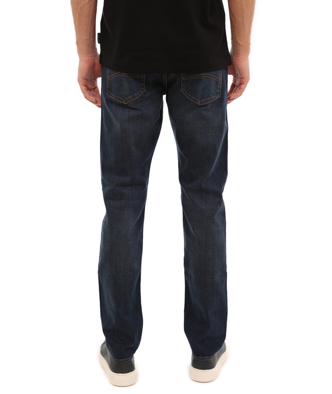 ARMANI EXCHANGE Синие хлопковые прямые джинсы, фото 4