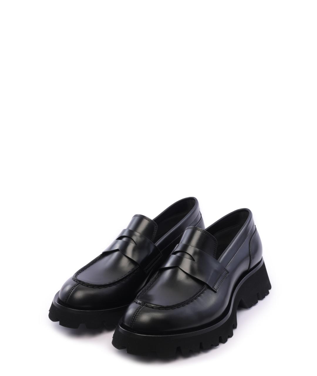 SANTONI Черные кожаные лоферы, фото 2