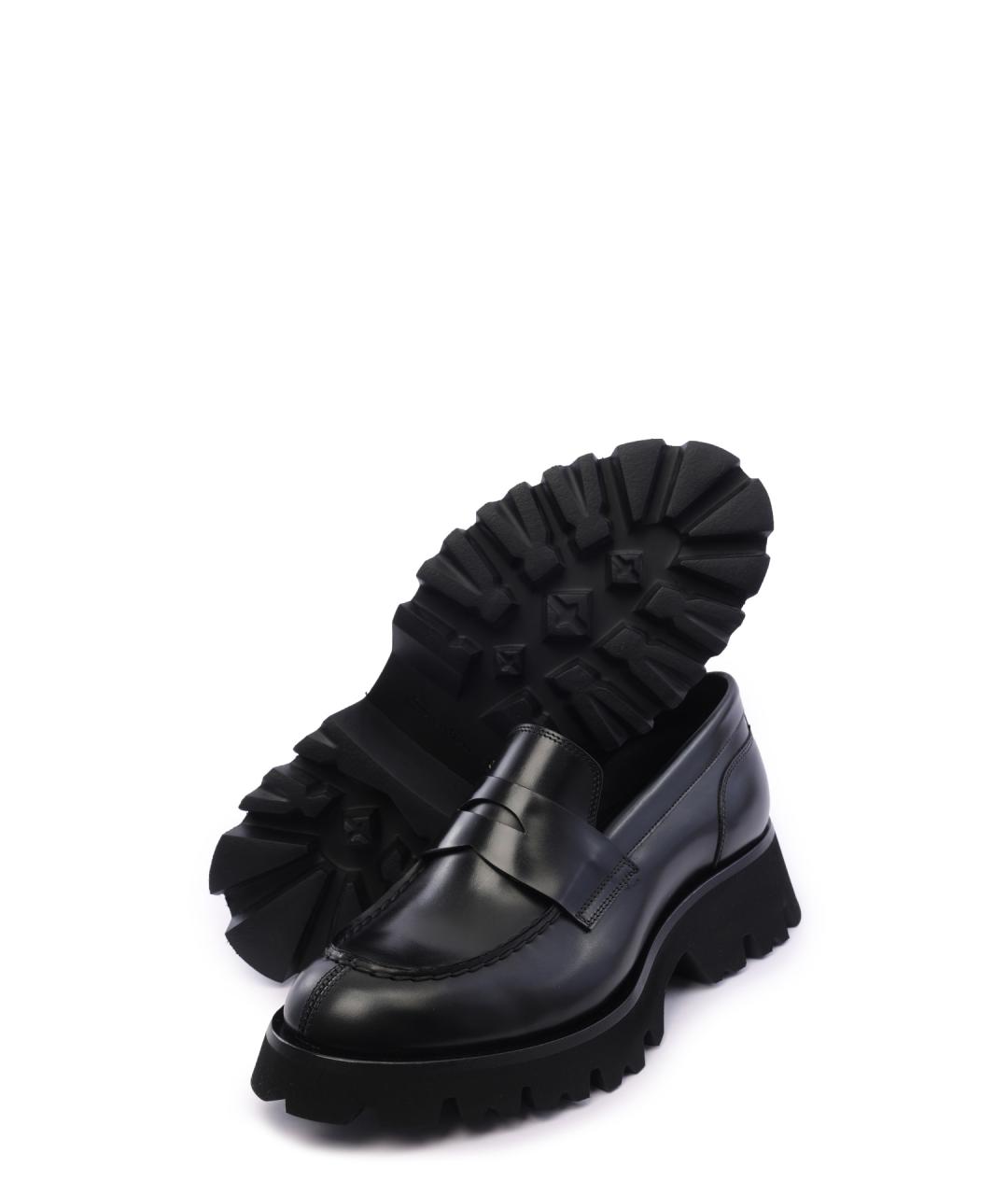 SANTONI Черные кожаные лоферы, фото 4