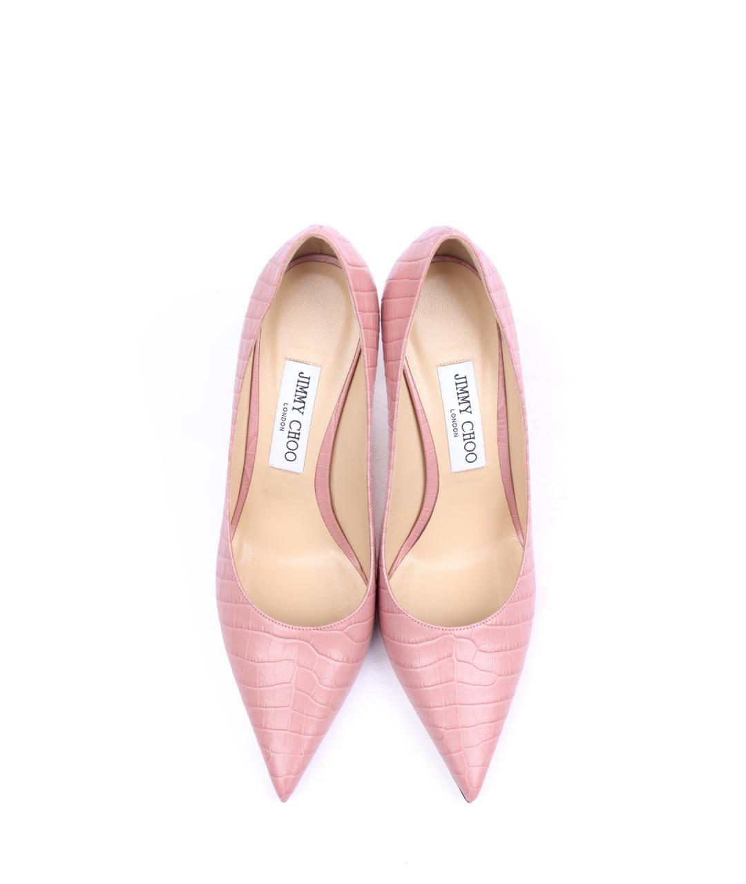 JIMMY CHOO Розовые кожаные туфли, фото 4