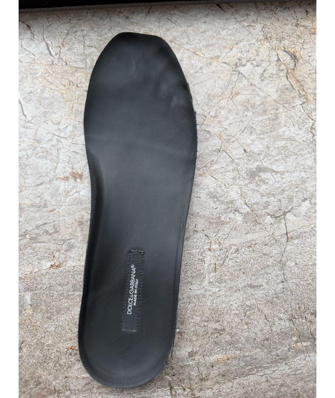 DOLCE&GABBANA Черные кожаные кроссовки, фото 6