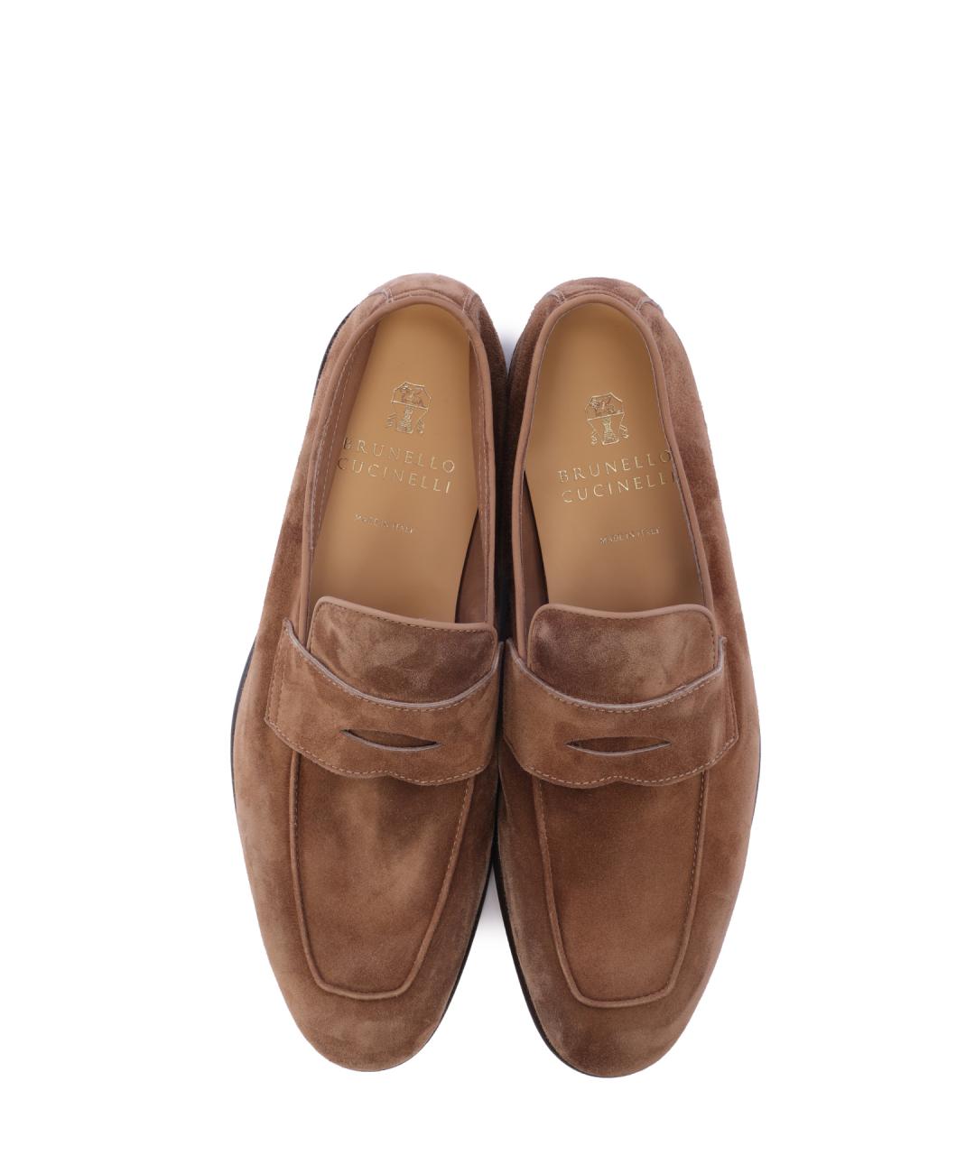 BRUNELLO CUCINELLI Коричневые замшевые лоферы, фото 5