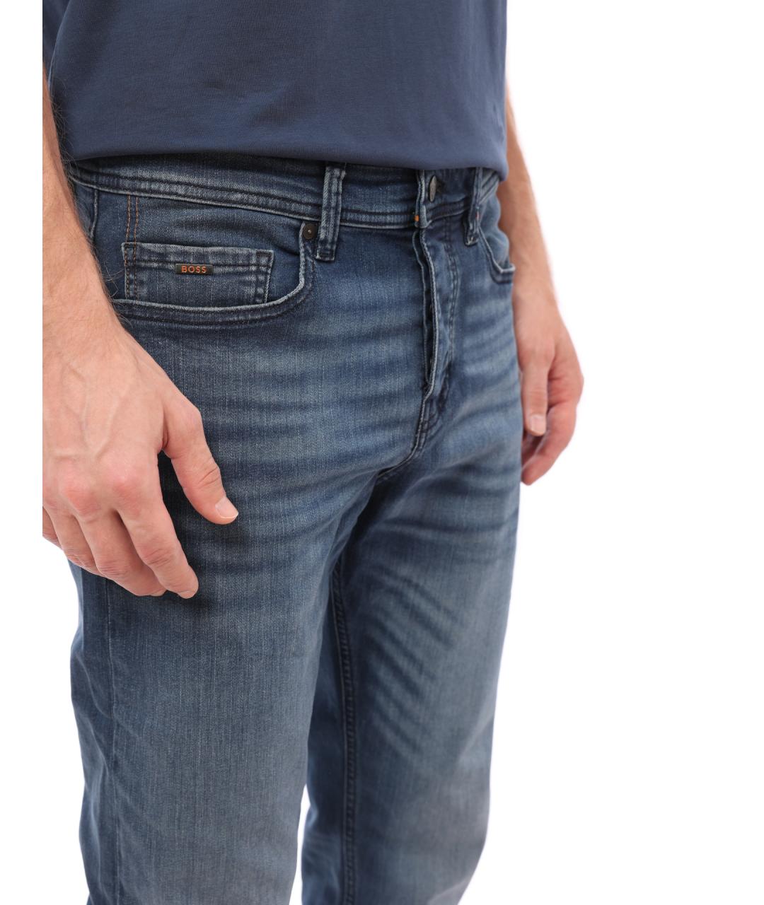 HUGO BOSS Синие хлопковые прямые джинсы, фото 4