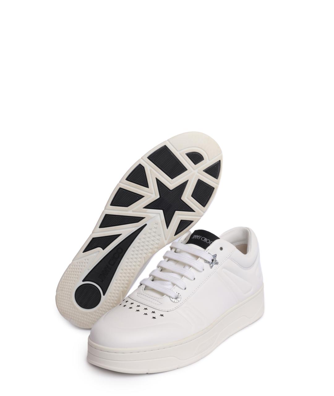 JIMMY CHOO Белые кожаные кеды, фото 4