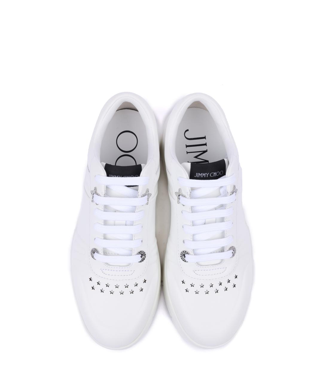 JIMMY CHOO Белые кожаные кеды, фото 8